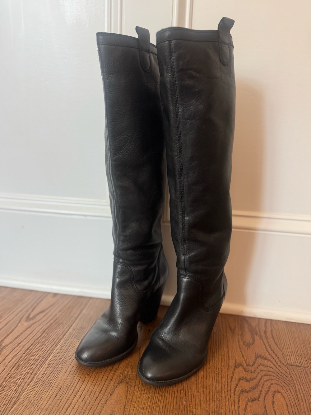 Vince Camuto Knee High Black Leather Boots